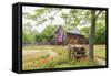 Castroville, Texas, USA.  Large American flag on a barn in the Texas Hill Country.-Emily Wilson-Framed Stretched Canvas