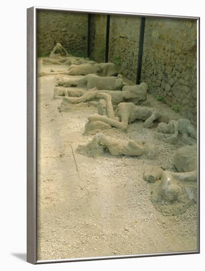 Casts of People Buried in the Destruction, Pompeii, Campania, Italy-Bruno Morandi-Framed Photographic Print