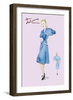 Casual Blue Dress-null-Framed Art Print