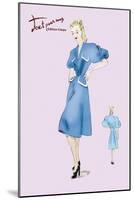 Casual Blue Dress-null-Mounted Art Print