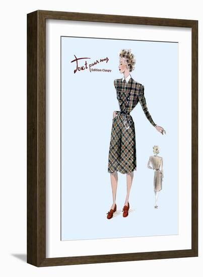 Casual Plaid Dress-null-Framed Art Print