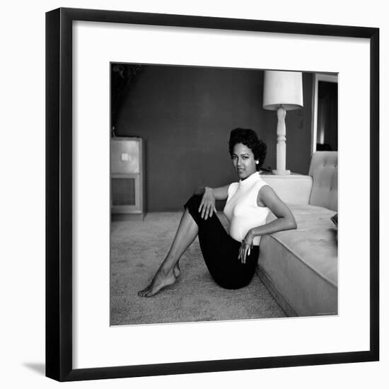 Casual Portrait of Actress Dorothy Dandridge at Home-Allan Grant-Framed Premium Photographic Print