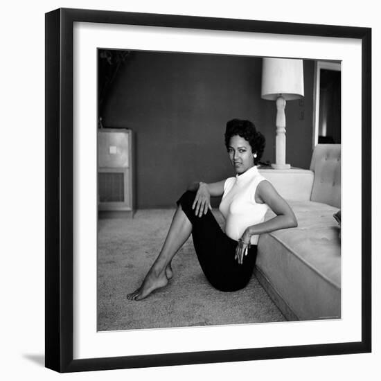 Casual Portrait of Actress Dorothy Dandridge at Home-Allan Grant-Framed Premium Photographic Print