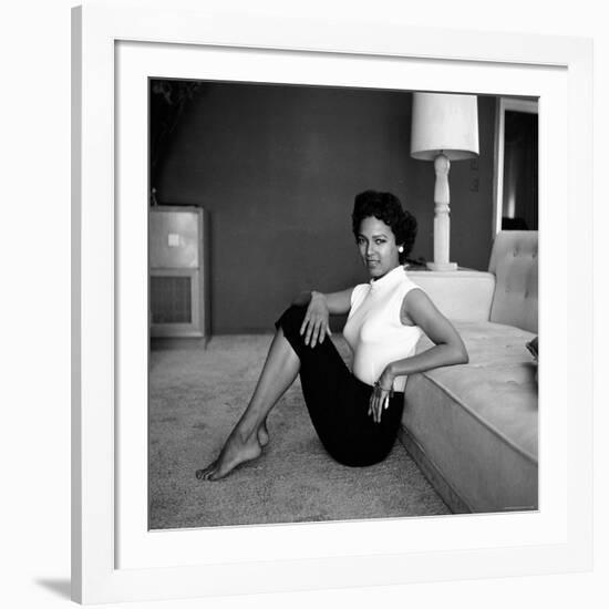 Casual Portrait of Actress Dorothy Dandridge at Home-Allan Grant-Framed Premium Photographic Print