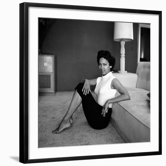 Casual Portrait of Actress Dorothy Dandridge at Home-Allan Grant-Framed Premium Photographic Print