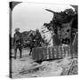 Casualties from the Front Pass Destroyed Tanks, Villers-Bretonneux, France, World War I, 1918-null-Stretched Canvas
