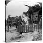 Casualties from the Front Pass Destroyed Tanks, Villers-Bretonneux, France, World War I, 1918-null-Stretched Canvas