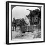 Casualties from the Front Pass Destroyed Tanks, Villers-Bretonneux, France, World War I, 1918-null-Framed Photographic Print