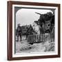 Casualties from the Front Pass Destroyed Tanks, Villers-Bretonneux, France, World War I, 1918-null-Framed Photographic Print