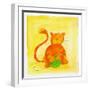 Cat and a Ball of Yarn-null-Framed Giclee Print