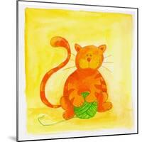 Cat and a Ball of Yarn-null-Mounted Giclee Print