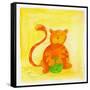 Cat and a Ball of Yarn-null-Framed Stretched Canvas