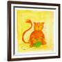 Cat and a Ball of Yarn-null-Framed Giclee Print