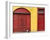 Cat and Colorful Doorways, Valparaiso, Chile-Scott T. Smith-Framed Photographic Print