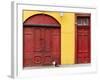 Cat and Colorful Doorways, Valparaiso, Chile-Scott T. Smith-Framed Photographic Print