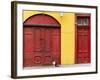 Cat and Colorful Doorways, Valparaiso, Chile-Scott T. Smith-Framed Photographic Print