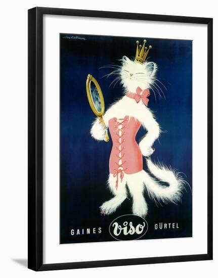 Cat and Cosmetic Mirror-Unknown Unknown-Framed Giclee Print