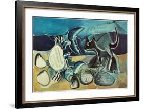 Cat and Crab on the Beach, 1965-Pablo Picasso-Framed Art Print