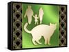Cat And Family-Art Deco Designs-Framed Stretched Canvas