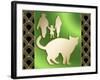 Cat And Family-Art Deco Designs-Framed Giclee Print