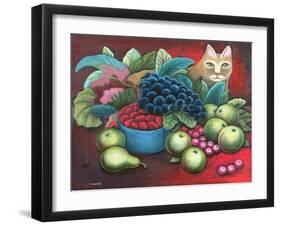 Cat and Fruit-Jerzy Marek-Framed Giclee Print