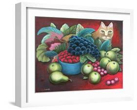 Cat and Fruit-Jerzy Marek-Framed Giclee Print