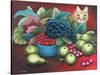 Cat and Fruit-Jerzy Marek-Stretched Canvas