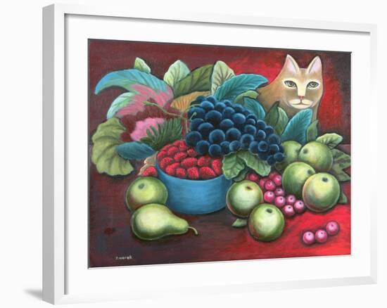 Cat and Fruit-Jerzy Marek-Framed Giclee Print