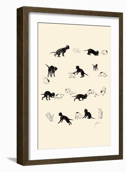 Cat and Guinea Pig-Théophile Alexandre Steinlen-Framed Art Print