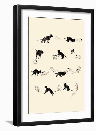 Cat and Guinea Pig-Théophile Alexandre Steinlen-Framed Art Print