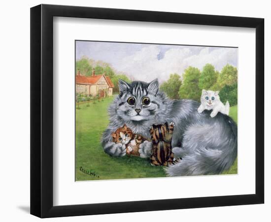 Cat and Her Kittens-Louis Wain-Framed Giclee Print