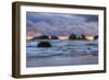 Cat and Kittens at Sunset, Bandon Beach, Oregon Coast-Vincent James-Framed Photographic Print