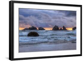 Cat and Kittens at Sunset, Bandon Beach, Oregon Coast-Vincent James-Framed Photographic Print