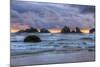 Cat and Kittens at Sunset, Bandon Beach, Oregon Coast-Vincent James-Mounted Photographic Print