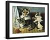 Cat and Kittens-null-Framed Giclee Print