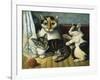 Cat and Kittens-null-Framed Giclee Print