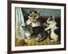 Cat and Kittens-null-Framed Giclee Print