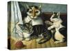 Cat and Kittens-null-Stretched Canvas