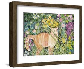 Cat and Long Grass, 1996-Hilary Jones-Framed Giclee Print