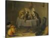 Cat and Monkey Concert-David Teniers the Younger-Stretched Canvas