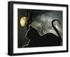 Cat and Moon-Art Deco Designs-Framed Giclee Print