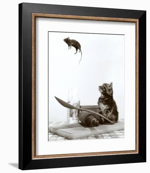Cat and Mouse-null-Framed Art Print