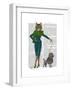 Cat and Poodle-Fab Funky-Framed Art Print