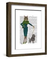 Cat and Poodle-Fab Funky-Framed Art Print