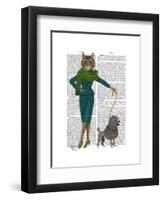 Cat and Poodle-Fab Funky-Framed Art Print