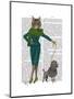 Cat and Poodle-Fab Funky-Mounted Art Print