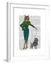 Cat and Poodle-Fab Funky-Framed Art Print