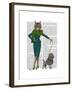 Cat and Poodle-Fab Funky-Framed Art Print