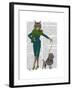 Cat and Poodle-Fab Funky-Framed Art Print