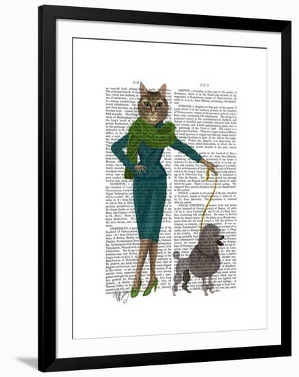 Cat and Poodle-Fab Funky-Framed Art Print